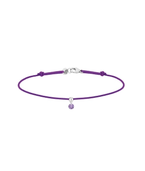 Bracelet La Brune et La Blonde BB cordon violet amethyste