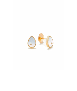 Boucles d'oreilles Yvonne Léon Baby Poire or jaune nacre