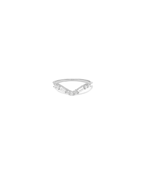 Bague V Djula Baguette or blanc diamant