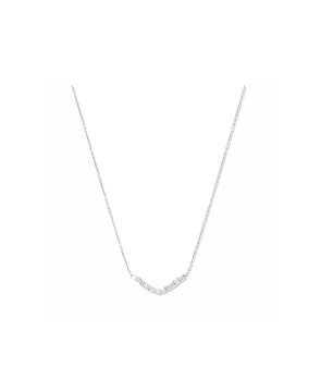 Collier Djula V Baguette or blanc diamants