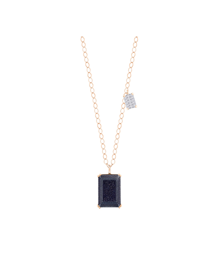 Collier Ginette NY Duo Midnight diamand et blue sandstone