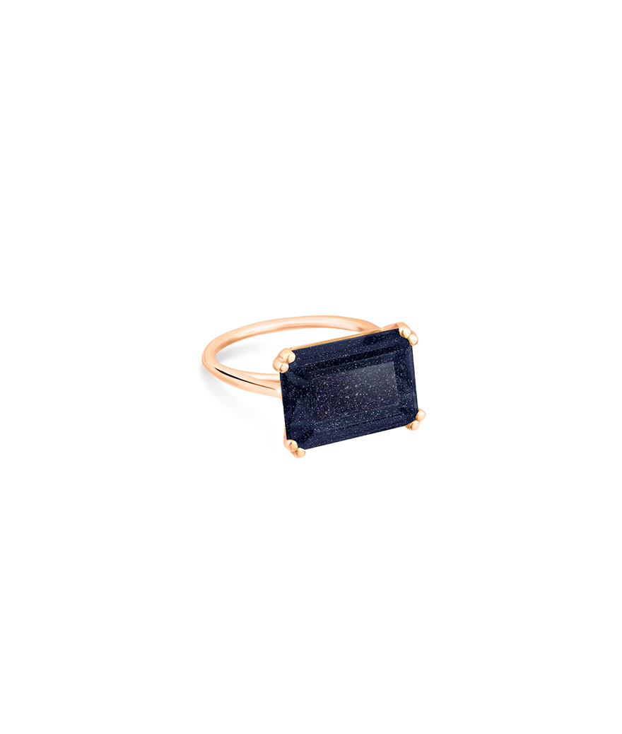 Bague Ginette NY Midnight Horizontal or rose blue sandstone