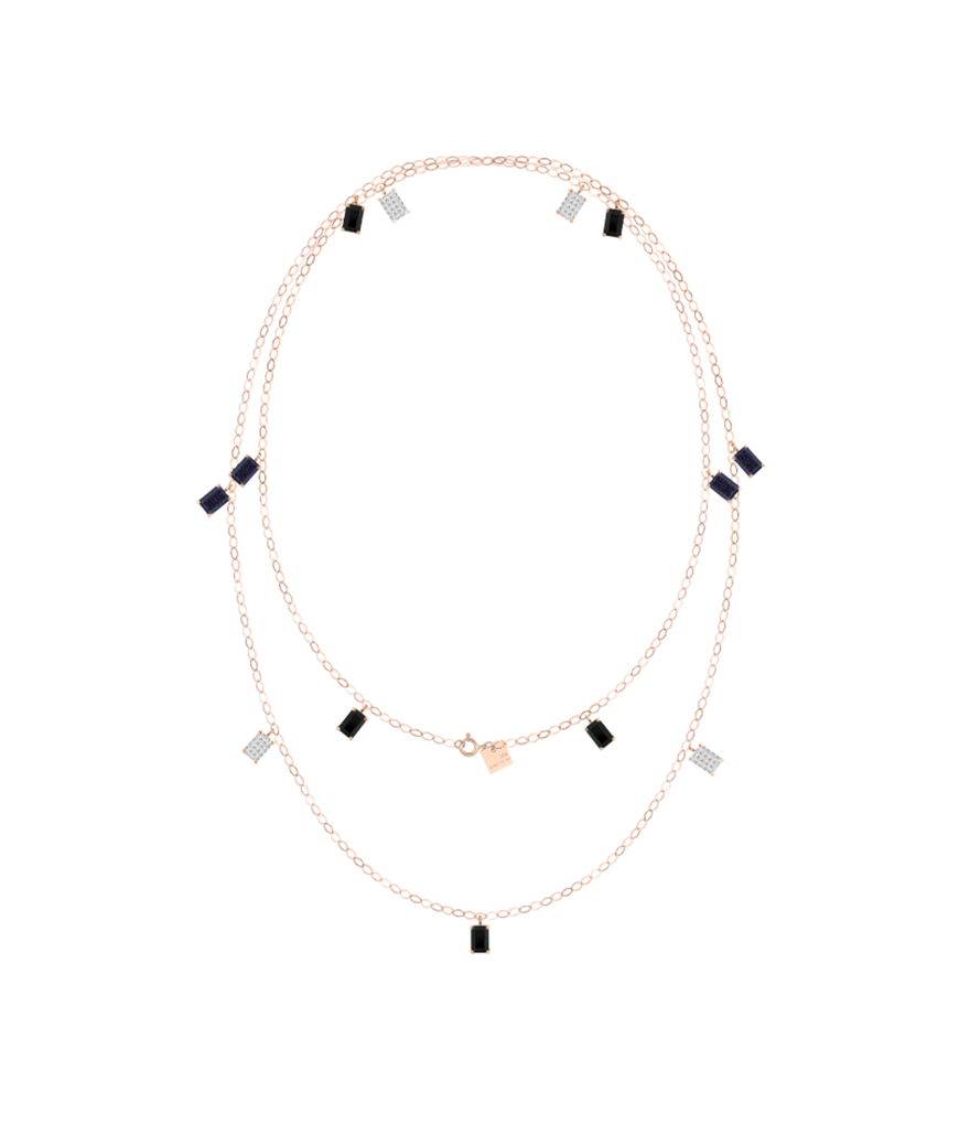 Sautoire Ginette NY Midnight or rose onyx et diamants