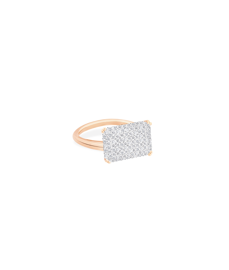 Bague Ginette NY Midnight Horizontal or rose diamants