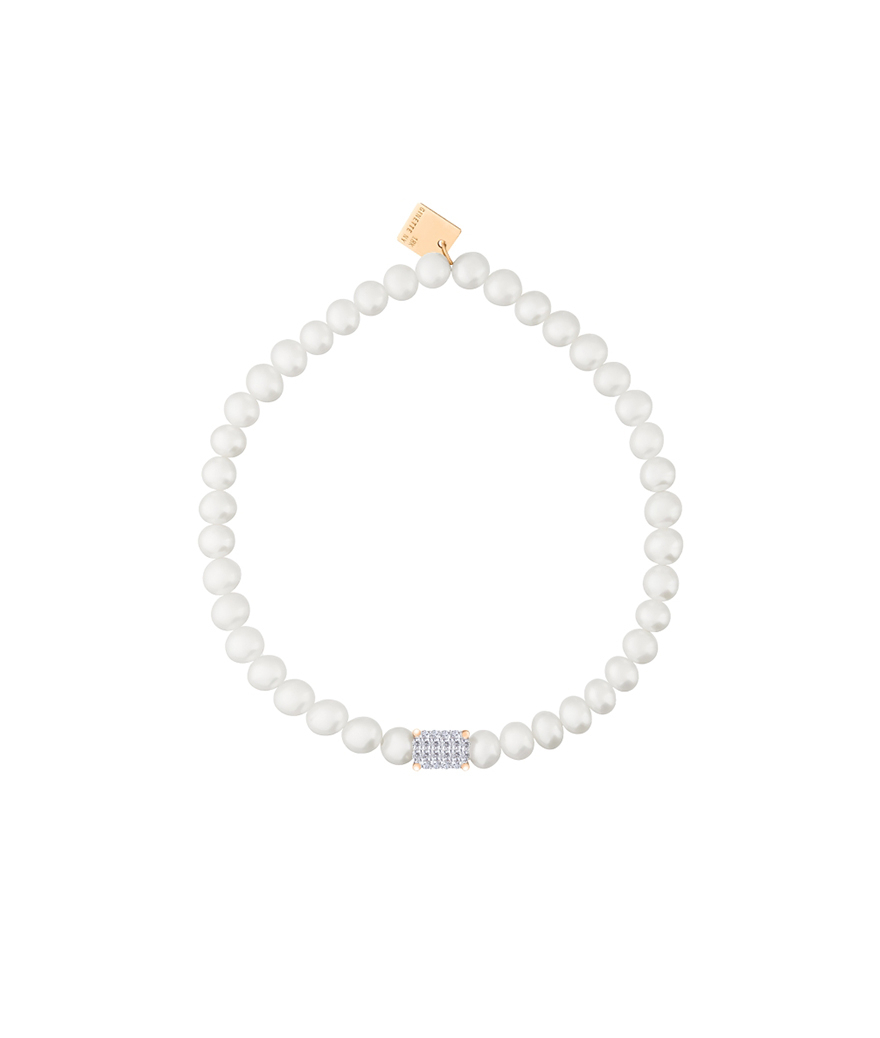Bracelet Ginette NY Mini Midnight or rose perles et diamants