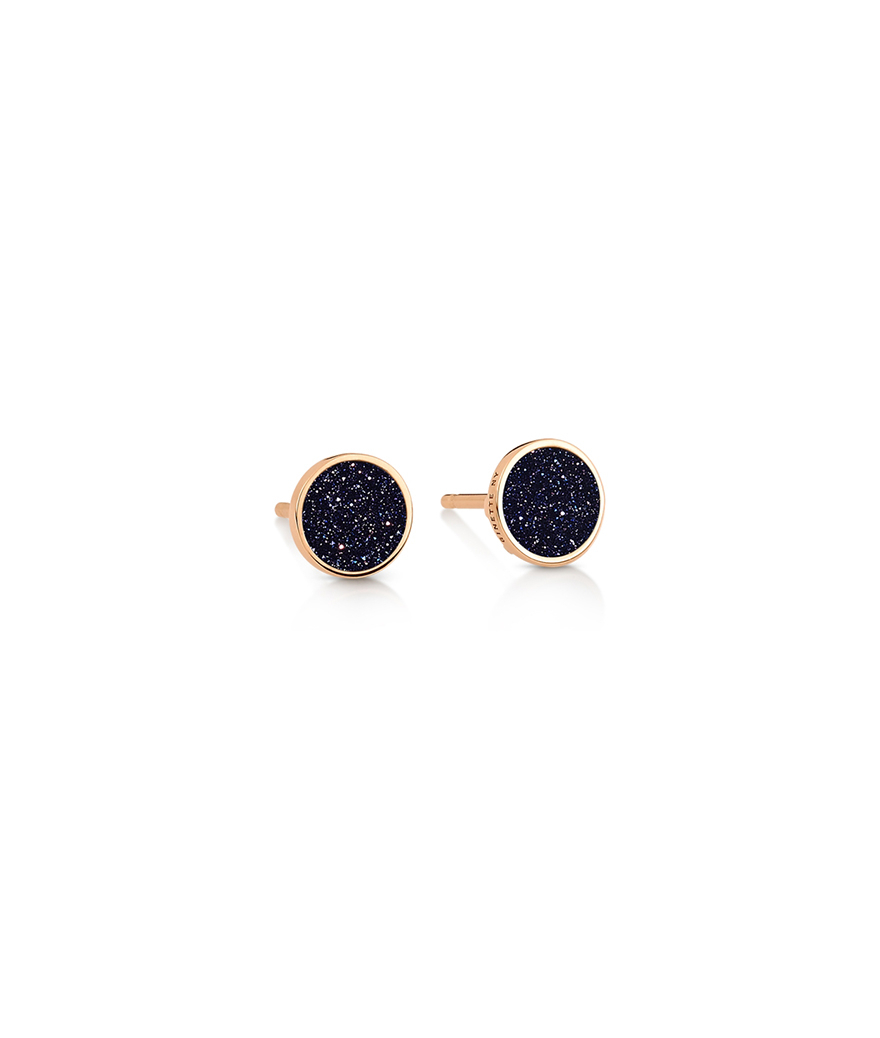 Boucles d'Oreilles Ginette NY Ever or rose blue sandstone