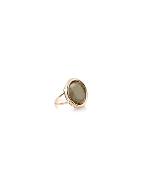 Bague Ginette NY Disc Ring or rose smoky quartz