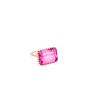 Bague Ginette NY Jumbo Jumbo Cocktail Pink Topaz