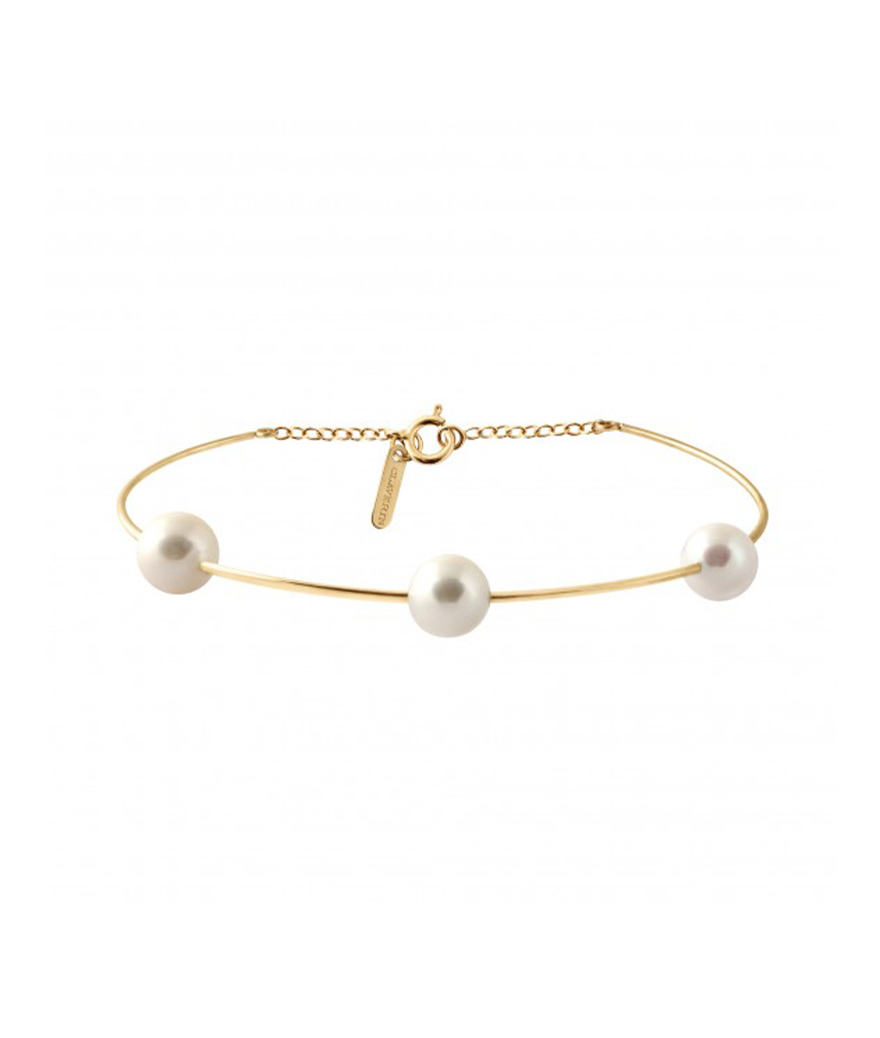 Bracelet Claverin Bold Success or jaune perle blanche