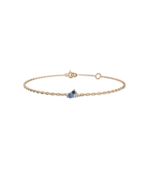 Bracelet Emmanuelle d'Ortoli Chaîne mini gemmes or rose 18k