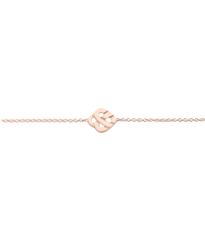 Bracelet Poiray Coeur Entrelacé mini or rose sur chaîne