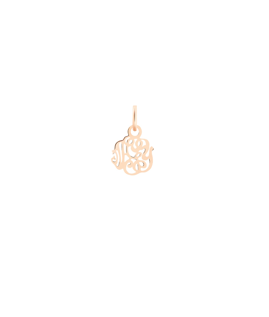 Pendentif Ginette NY CHARMS or rose mini monogram