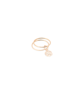 Bague Ginette NY monograms or rose double circle ring